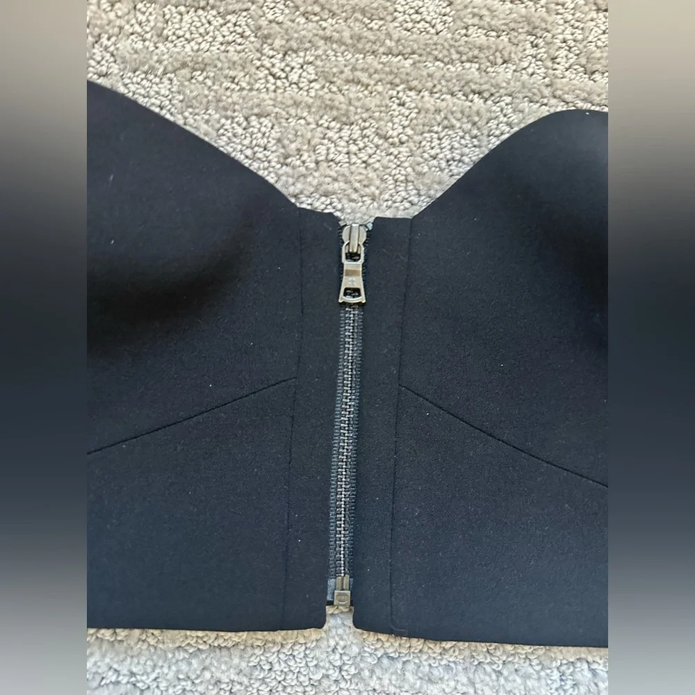 BCBGMAXAZRIA Black Structured Zip Bralette Bustier M